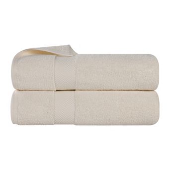 SUPERIOR 2 pc Zero Twist Cotton Solid Super Soft Absorbent Bath Towel Set
