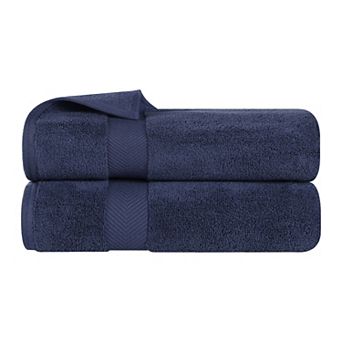 SUPERIOR 2 pc Zero Twist Cotton Solid Super Soft Absorbent Bath Towel Set