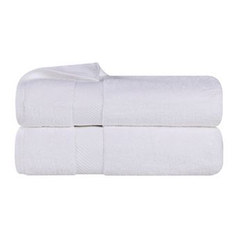 SUPERIOR 2 pc Zero Twist Cotton Solid Super Soft Absorbent Bath Towel Set
