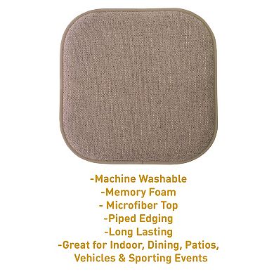 Sweet Home Alexis Memory Foam No Slip Back Chair Cushion 2-Pack