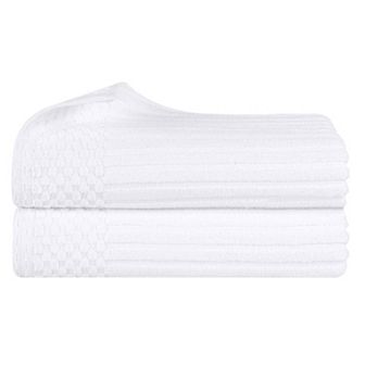 SUPERIOR 2 pc Soho Ribbed Textured Cotton Ultra-Absorbent Bath Sheet Set