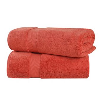 SUPERIOR 2 pc Zero Twist Cotton Solid Super Soft Absorbent Bath Sheet Set
