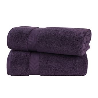 SUPERIOR 2 pc Zero Twist Cotton Solid Super Soft Absorbent Bath Sheet Set