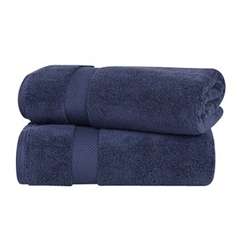 SUPERIOR 2 pc Zero Twist Cotton Solid Super Soft Absorbent Bath Sheet Set
