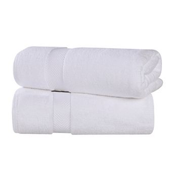 SUPERIOR 2 pc Zero Twist Cotton Solid Super Soft Absorbent Bath Sheet Set