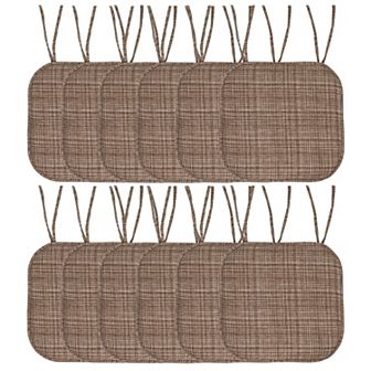 Sweet Home Aria Memory Foam Non-Slip Chair Cushion with Ties 12-Pack