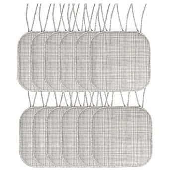 Sweet Home Aria Memory Foam Non-Slip Chair Cushion with Ties 12-Pack