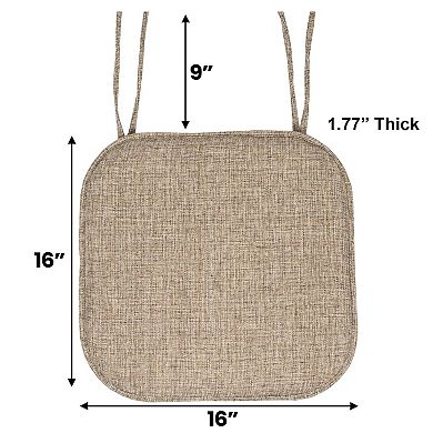 Sweet Home Aria Memory Foam Non-Slip Chair Cushion with Ties 2-Pack