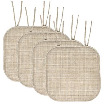 Sweet Home Aria Memory Foam Non-Slip Chair Cushion with Ties 4-Pack