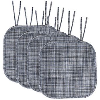 Sweet Home Aria Memory Foam Non-Slip Chair Cushion with Ties 4-Pack