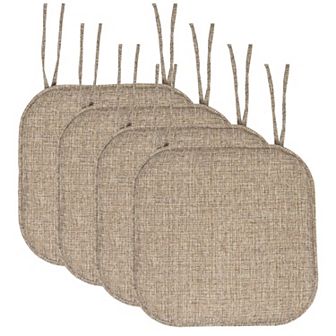 Sweet Home Aria Memory Foam Non-Slip Chair Cushion with Ties 4-Pack
