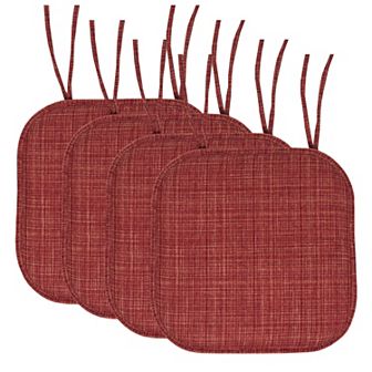 Sweet Home Aria Memory Foam Non-Slip Chair Cushion with Ties 4-Pack