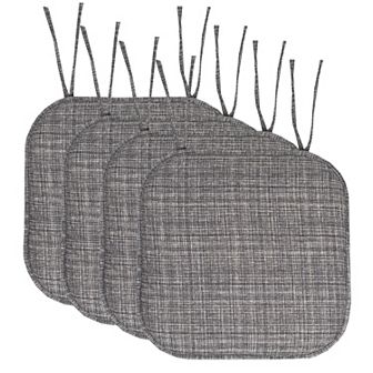 Sweet Home Aria Memory Foam Non-Slip Chair Cushion with Ties 4-Pack