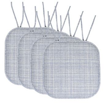 Sweet Home Aria Memory Foam Non-Slip Chair Cushion with Ties 4-Pack