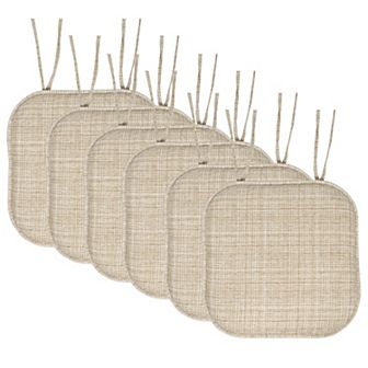 Sweet Home Aria Memory Foam Non-Slip Chair Cushion with Ties 6-Pack