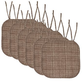 Sweet Home Aria Memory Foam Non-Slip Chair Cushion with Ties 6-Pack