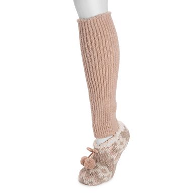 Women's MUK LUKS Ballerina Slippers and Leg Warmer Set