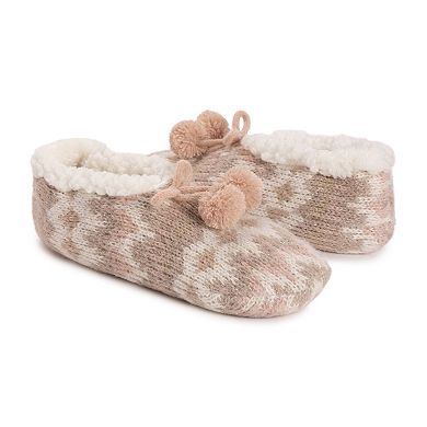 Women's MUK LUKS Ballerina Slippers and Leg Warmer Set