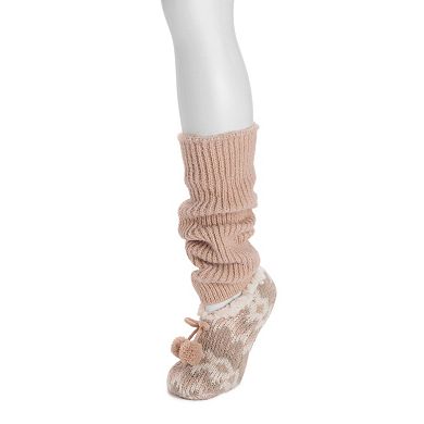 Women's MUK LUKS Ballerina Slippers and Leg Warmer Set