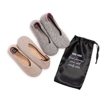 MUK LUKS 2 Pair Women s Travel Ballerina Slippers