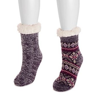 Women's MUK LUKS 2 pk Chenille Cabin Socks
