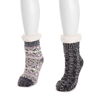 Women's MUK LUKS 2 pk Chenille Cabin Socks