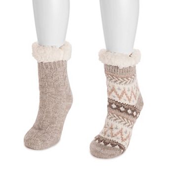 Women's MUK LUKS 2 pk Chenille Cabin Socks
