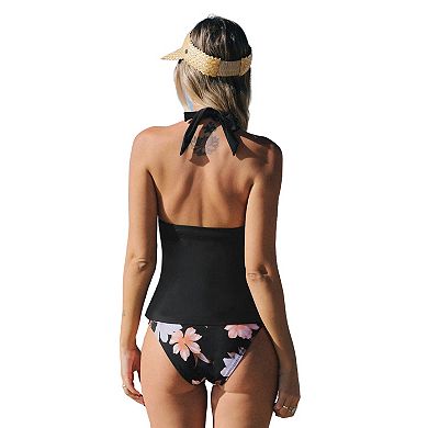 Women's Cupshe Plunging Halter Tankini
