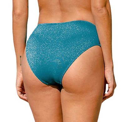 Women's Cupshe Sparking Lurex Mid Hipster Bikini Bottoms