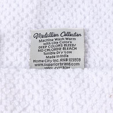 SUPERIOR 12-pc. Medallion Cotton Jacquard Textured Face Towel/Washcloth Set