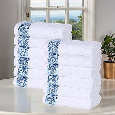 SUPERIOR 12-pc. Medallion Cotton Jacquard Textured Face Towel/Washcloth Set