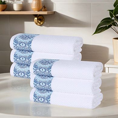 SUPERIOR 6-pc. Medallion Cotton Jacquard Textured Hand Towel Set