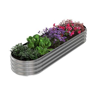 Home Complete Galvanized Raised Garden Bed Planter Box with Open Bottom and Anti-Rust Coating
