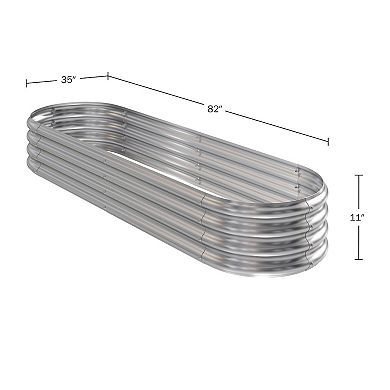 Home Complete Galvanized Raised Garden Bed Planter Box with Open Bottom and Anti-Rust Coating