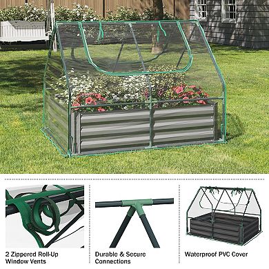Home Complete Raised Garden Bed with Removable Green House