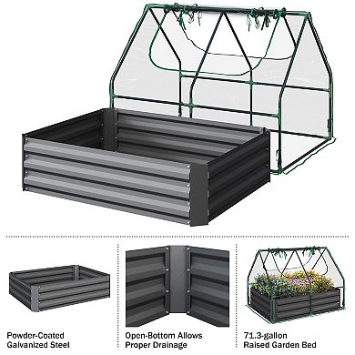 Home Complete Raised Garden Bed with Removable Green House