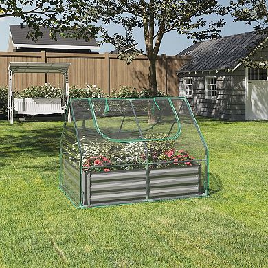 Home Complete Raised Garden Bed with Removable Green House