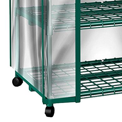 Home Complete 4-Tier Mini Greenhouse with Locking Wheels & PVC Cover