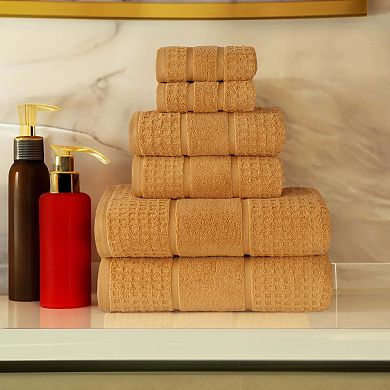 SUPERIOR 6-pc. Zero Twist Cotton Waffle Honeycomb Plush Towel Set