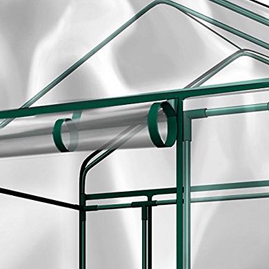 Home Complete Walk-In Greenhouse with 8 Shelves & PVC Cover for Indoor or Outdoor Use