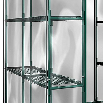Home Complete Walk-In Greenhouse with 8 Shelves & PVC Cover for Indoor or Outdoor Use