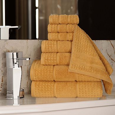 SUPERIOR 8-pc. Zero Twist Cotton Waffle Honeycomb Plush Towel Set
