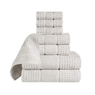 SUPERIOR 8-pc. Zero Twist Cotton Waffle Honeycomb Plush Towel Set