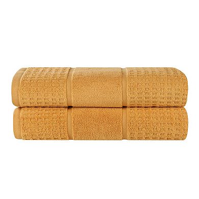 SUPERIOR 2-pc. Zero Twist Cotton Waffle Honeycomb Plush Bath Sheet Set