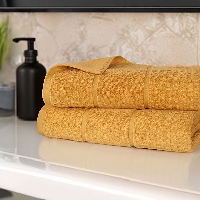 SUPERIOR 2-pc. Zero Twist Cotton Waffle Honeycomb Plush Bath Sheet Set
