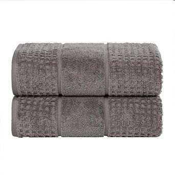 SUPERIOR 2 pc Zero Twist Cotton Waffle Honeycomb Plush Bath Sheet Set