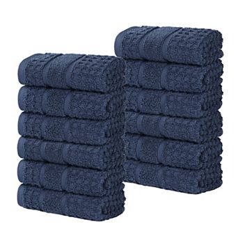 SUPERIOR 12 pc Zero Twist Cotton Waffle Honeycomb Plush Absorbent Towel Set