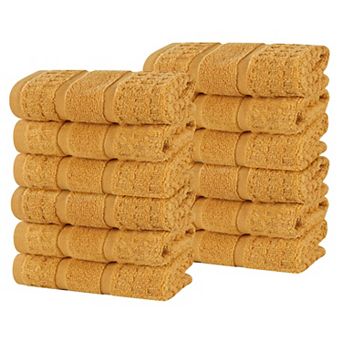 SUPERIOR 12 pc Zero Twist Cotton Waffle Honeycomb Plush Absorbent Towel Set