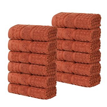 SUPERIOR 12 pc Zero Twist Cotton Waffle Honeycomb Plush Absorbent Towel Set
