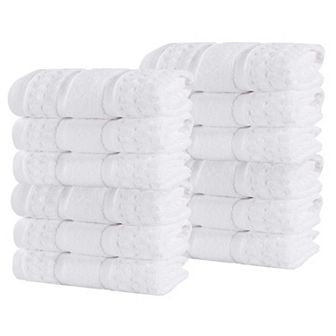 SUPERIOR 12 pc Zero Twist Cotton Waffle Honeycomb Plush Absorbent Towel Set